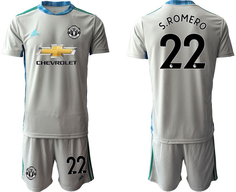 Men 2020-2021 club Manchester United gray goalkeeper #22 Soccer Jerseys